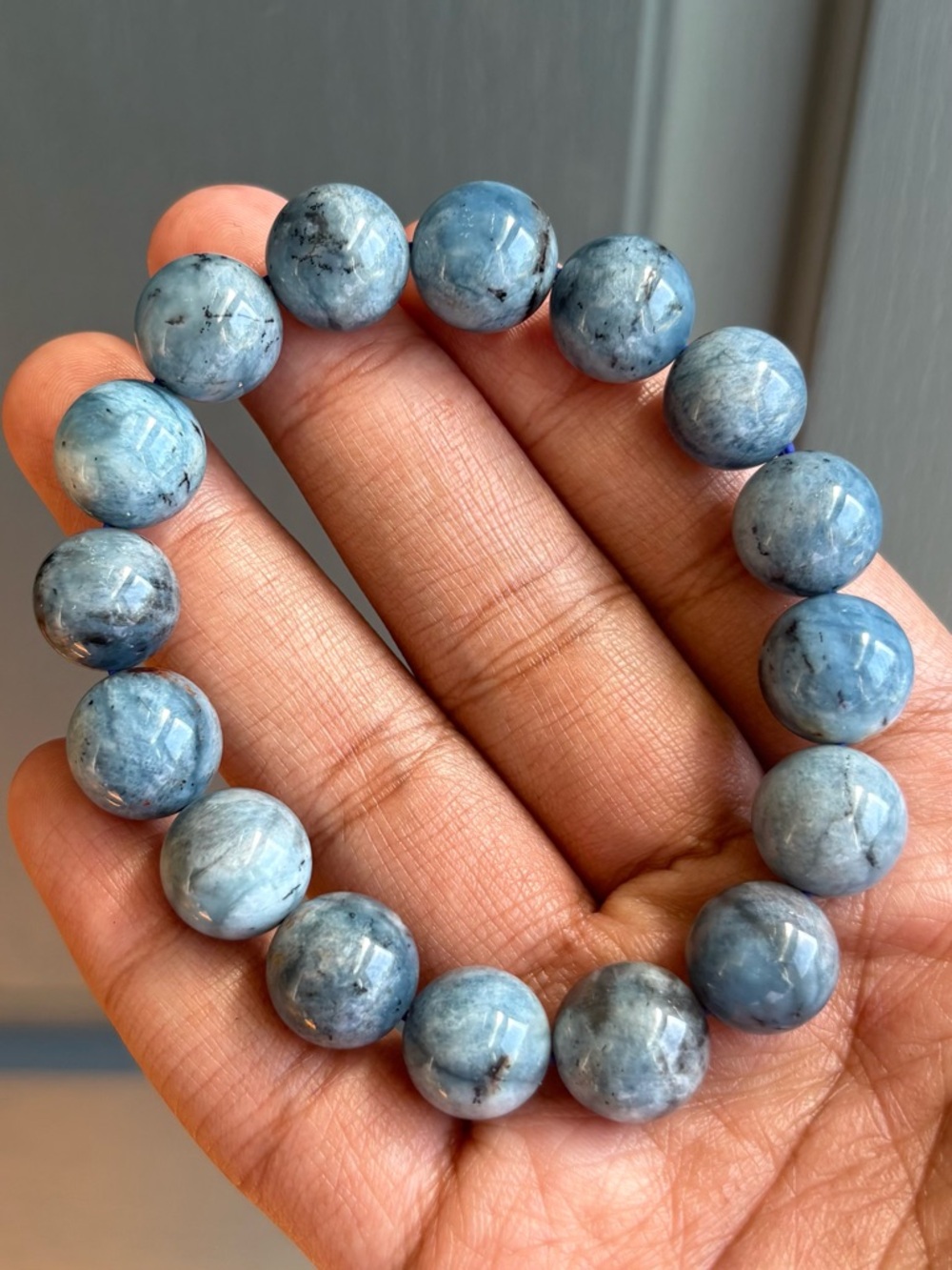 Deep Blue Aquamarine Crystal Bracelet 13mm